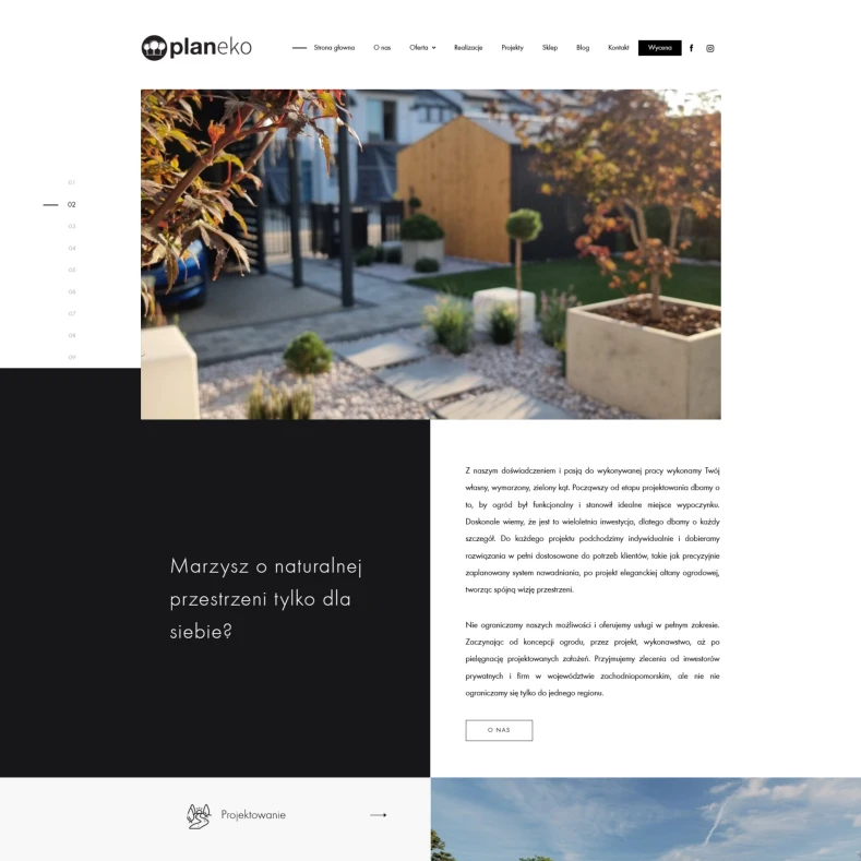 Strona internetowa usługi ogrodnicze