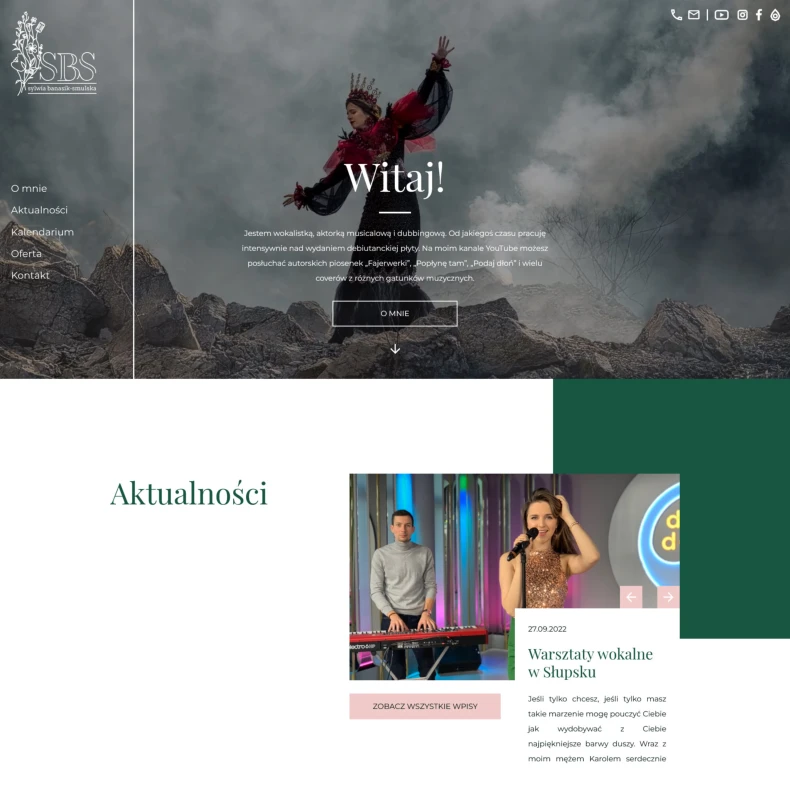 Strona internetowa popularnej artystki