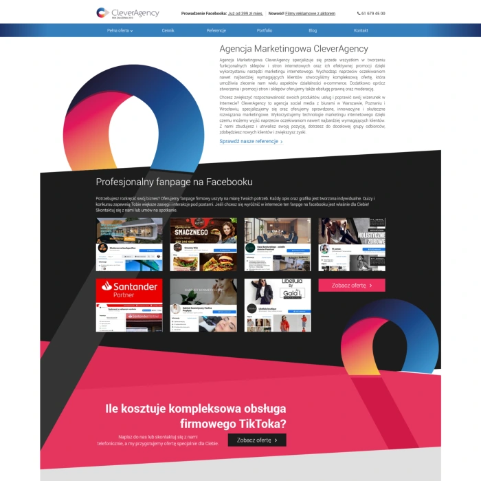 Strona firmowa Clever Agency