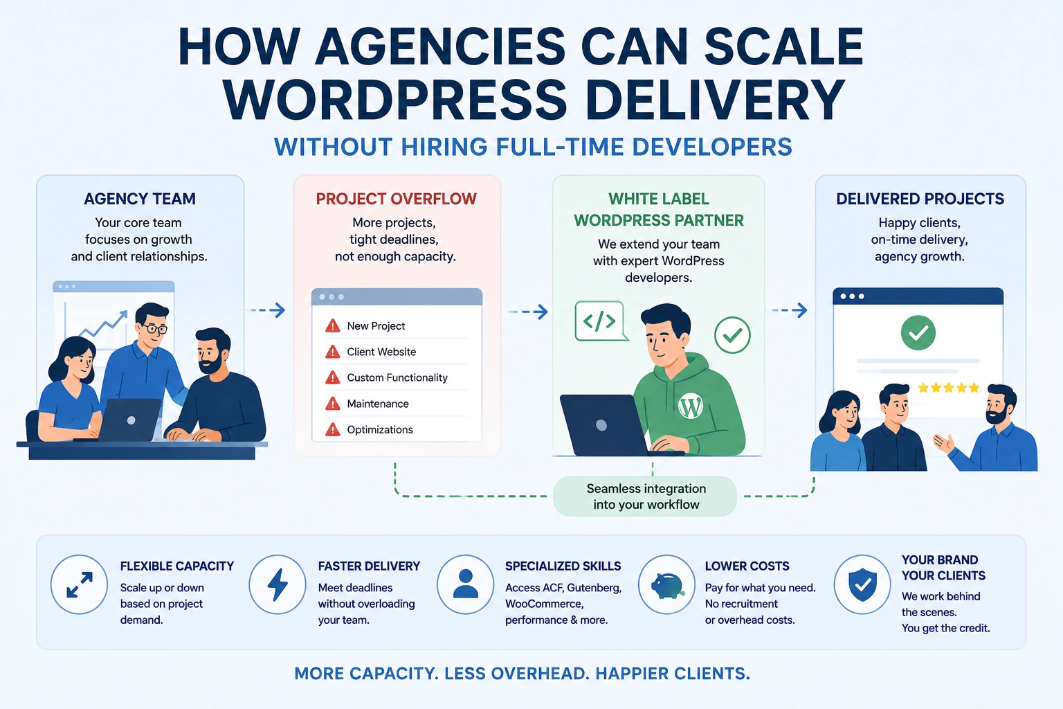 How Agencies Can Scale WordPress Delivery Without Hiring Full-Time Developers